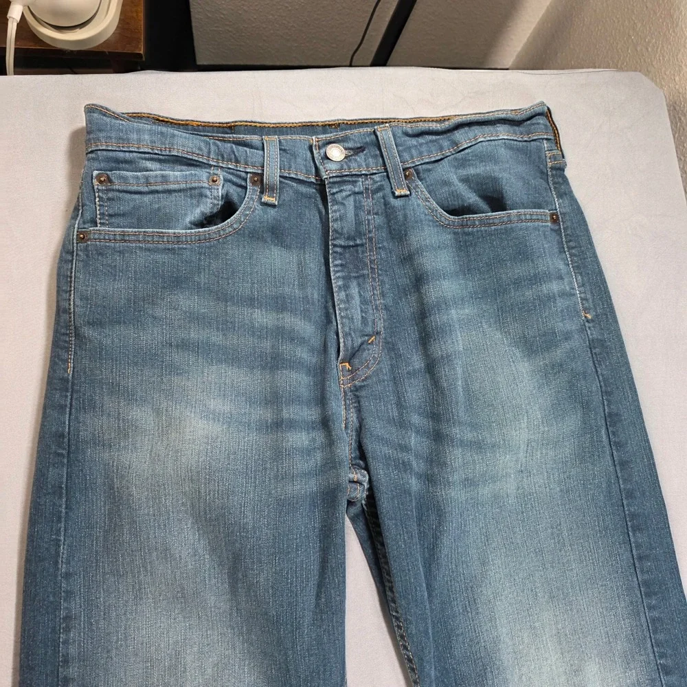Levis 505 Regular Fit Mens Jeans 34x34 Medium Wash Blue Straight Leg Denim‎